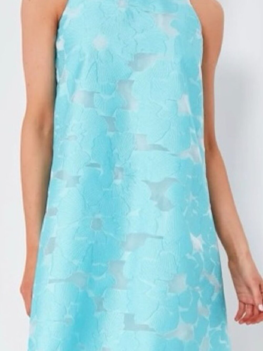 Tuckernuck NWT Aqua Floral Bow Back Shift Dress Size M Lined - Picture 2 of 6